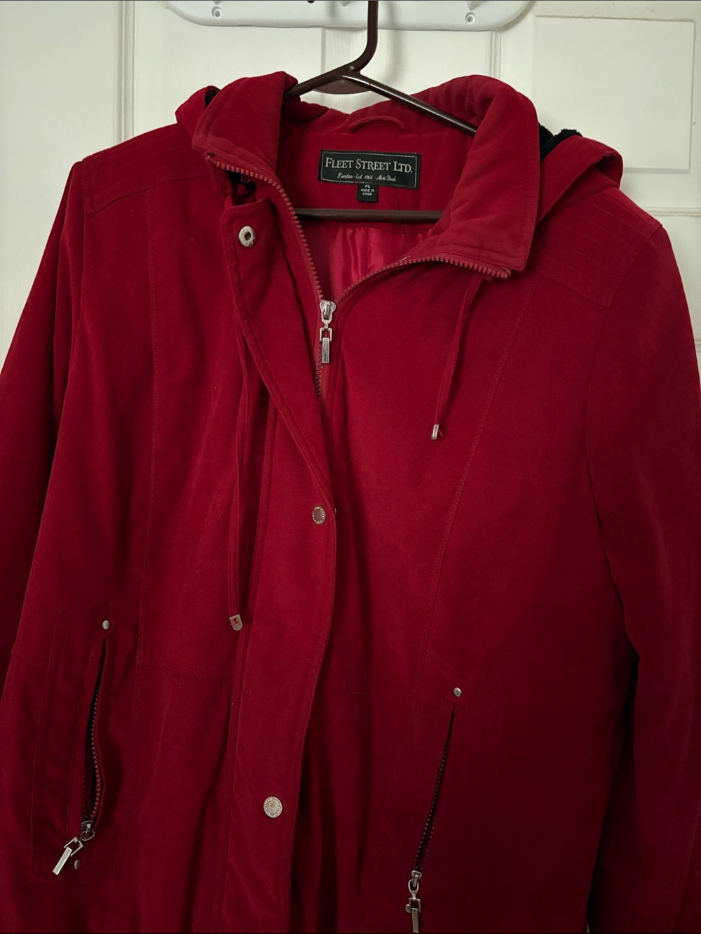 Fleet Street Ltd. Women's Crimson Hooded Utility Jacket